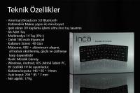 INCA IBK-579BT  BLUETOOTH 3.0 RECHARGEABLE FOLDABLE  SMART  SİLVER  KEYBOARD KABLOSUZ  KLAVYE